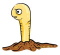 Yellow angry worm, illustration, vector