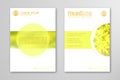 Yellow annual report business brochure flyer design template vector.