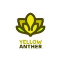 yellow anther flora flower nature logo concept design illustration