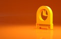 Yellow Antique clock icon isolated on orange background. Minimalism concept. 3d illustration 3D render