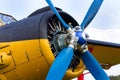 Yellow Antonov An-2 stands on airfield Royalty Free Stock Photo