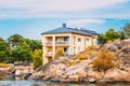 Yellow Apartment House In Helsinki, Finland Royalty Free Stock Photo