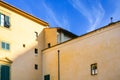 yellow apartment house under blue sky in Florence Royalty Free Stock Photo