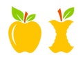 Yellow apple core icon