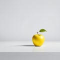 A yellow apple on the right side of the photo Royalty Free Stock Photo