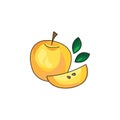 Yellow Apple vector icon symbol Royalty Free Stock Photo