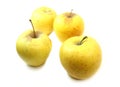 Yellow apples isolated on a white background. Royalty Free Stock Photo