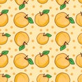 Yellow Apricots Seamless Vector Pattern