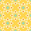 Yellow arabic ornamental ceramic tile