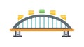 Yellow Arch Bridge on Pillars Flat Icon, vector design Generative AI Royalty Free Stock Photo