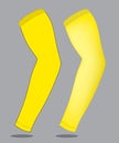 Yellow Arm Sleeve UV Protection For Template On Gray Background