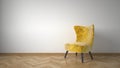 Yellow armchair in room