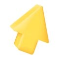 Yellow Arrow Pointer, Mouse Cursor 3D Icon