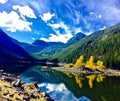 Yellow Aspens Reflect of Clear Calm Lake