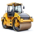 Yellow Asphalt Roller Isolated on White Background Royalty Free Stock Photo