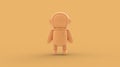 Yellow astronaut character 3d rendering