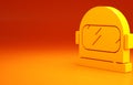 Yellow Astronaut helmet icon isolated on orange background. Minimalism concept. 3d illustration 3D render