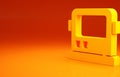 Yellow Astronaut helmet icon isolated on orange background. Minimalism concept. 3d illustration 3D render