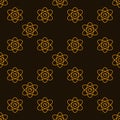 Yellow Atom Seamless Background vector Chemistry geometric line Pattern