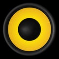 Yellow audio speaker isolated on black background Royalty Free Stock Photo