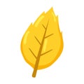 Yellow autumn leaf icon. Vector Royalty Free Stock Photo