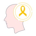 Yellow awareness ribbon icon