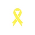 Yellow Awareness Ribbon Icon. Sarcoma Bone symbol. Childhood cancer sign.