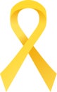 Yellow awareness ribbon. Suicide prevention, endometriosis awareness day, symbol of support for military forces concept