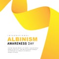 Yellow awareness ribbon - symbol of a rare genetic disease. Concept of the poster for the International Albinism Awareness Day Royalty Free Stock Photo