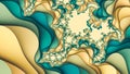 Yellow and azure blue abstract fractal background
