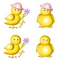 Yellow Baby Easter Chicks Clip Art