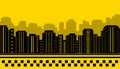 Yellow backdrop for city taxi