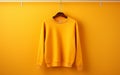 Yellow Backdrop Crew neck Sweater Hanging on the Wall -Generative Ai