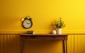 Yellow Backdrop for On-Wall Credence Table -Generative Ai