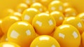Yellow background abstract balls pattern texture with Generative Ai.