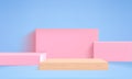 Background vector 3d blue pastel rendering with podium and minimal blue wall scene, minimal abstract background 3d rendering abstr