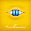 Yellow Background with animal eye. Vector Royalty Free Stock Photo
