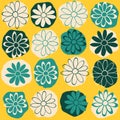 Yellow Background Floral Seamless Vector Design