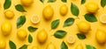 yellow background food healthy lemon juicy fruit natural summer citrus fresh. Generative AI.