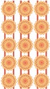 sunflower pattern on white Royalty Free Stock Photo