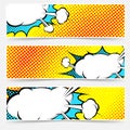 Yellow background pop-art explosion bubble set