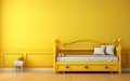 Yellow Background Wall Trundle Bed -Generative Ai