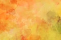 Yellow background, watercolor texture in painting design of yellow and orange watercolor blobs in soft pretty illustration