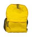 Yellow backpack, School bag. Royalty Free Stock Photo