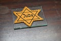 The yellow badge, also known as Jewish badge Royalty Free Stock Photo