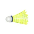 Yellow badminton shuttlecock on a white background Royalty Free Stock Photo