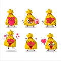 Yellow bag chinese cartoon character with love cute emoticon