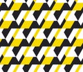 Yellow and balck geometric concept seamless pattern. Royalty Free Stock Photo