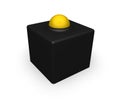Yellow ball on black cube Royalty Free Stock Photo