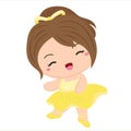 Yellow Ballerina Girl Ballet Sport Illustration Vector Clipart